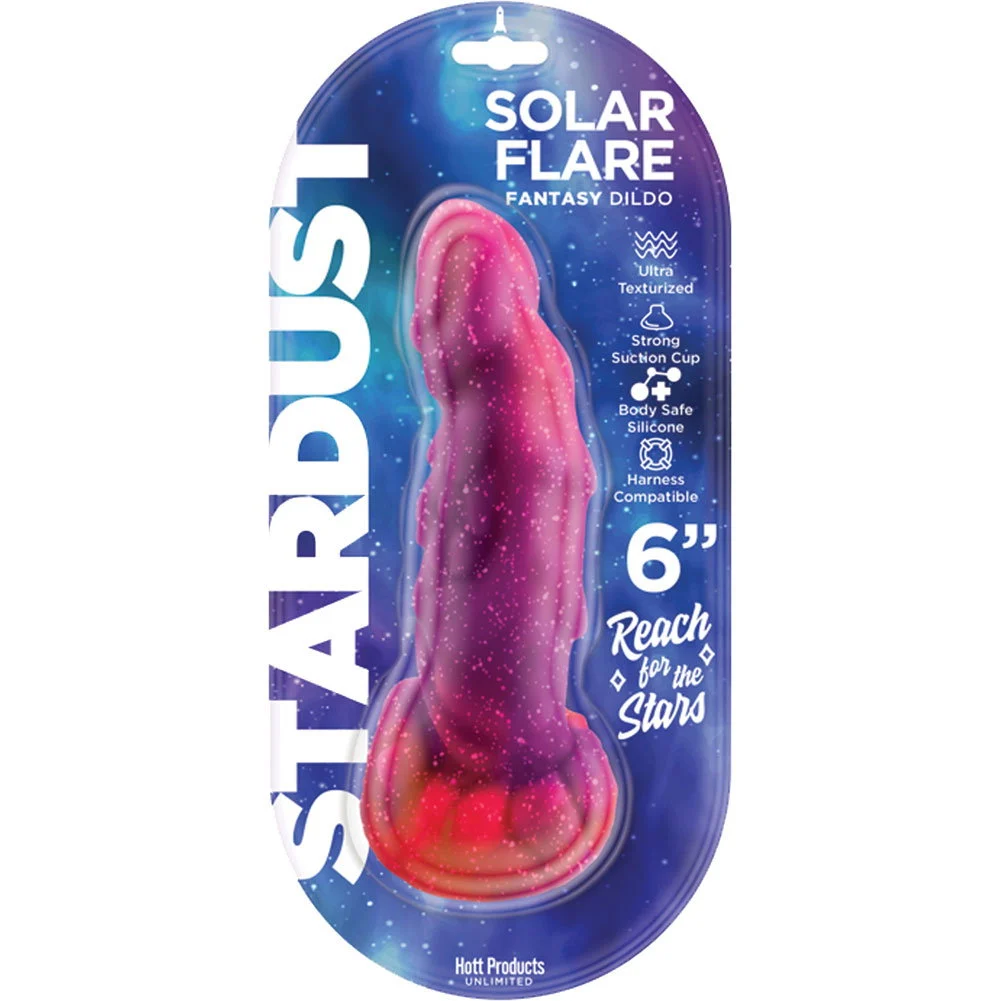 Stardust Solar Flare Fantasy Textured Suction Cup Dildo, 6", Pink