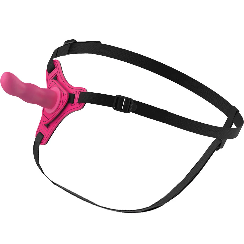 Stardust Switch Hitter Adjustable Silicone Strap-On with Dildo, 5", Pink