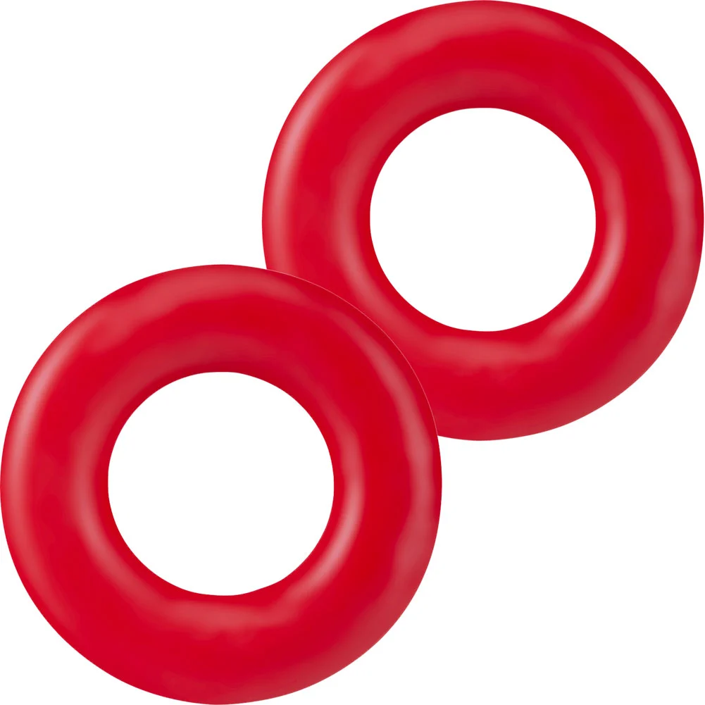Stay Hard Donut 2 Penis Rings Set, Red