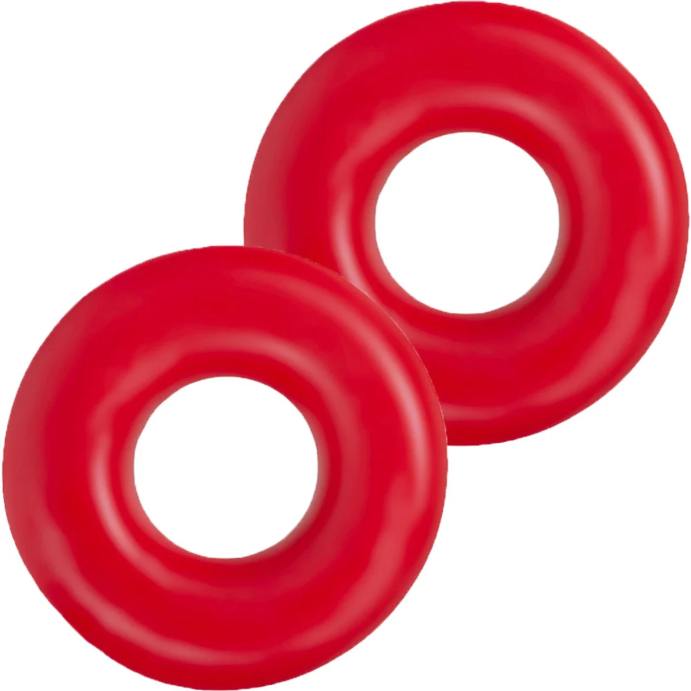 Stay Hard Donut Oversized 2 Penis Rings Set, Red