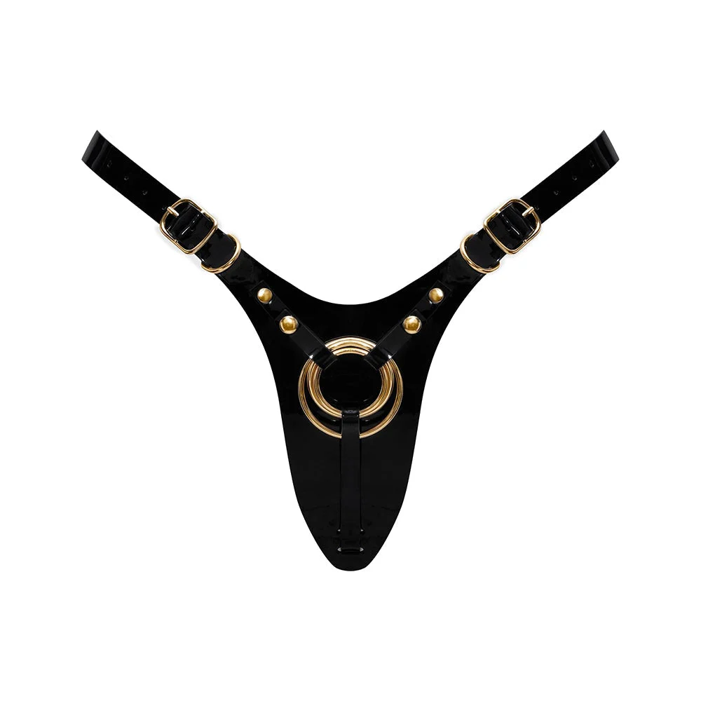 Strap-On-Me Leatherette Harness Fabulous One Size Black Glossy