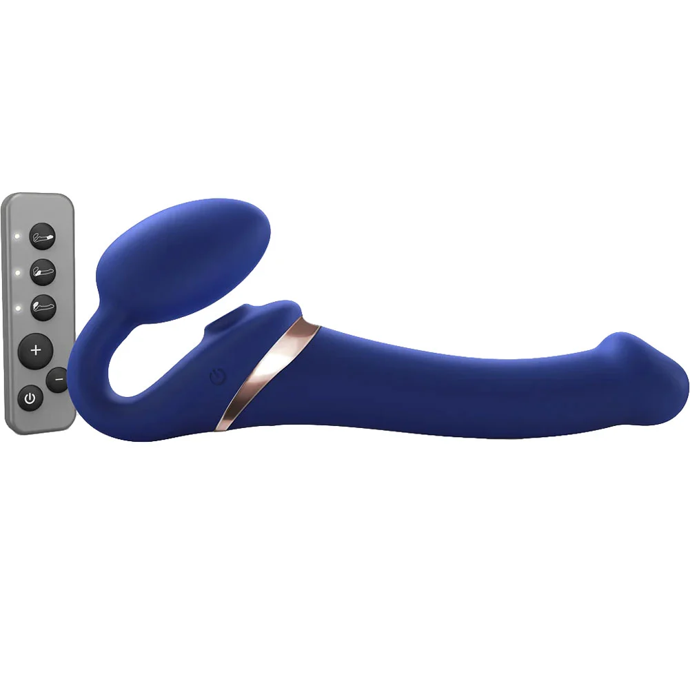 Strap-On-Me Multi Orgasm Bendable Strap-On, 9.37", Night Blue