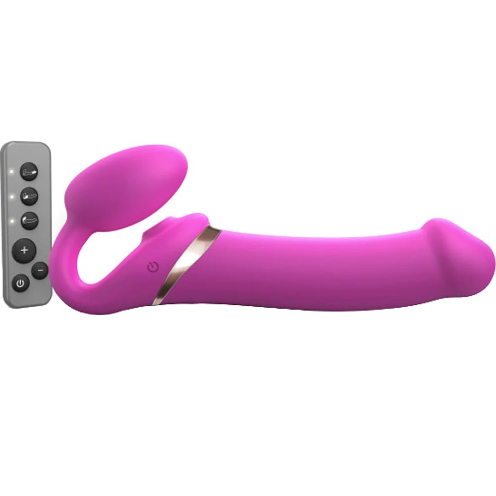 Strap-On-Me Multi Orgasm Bendable Strap-On, 9.53", Fuchsia