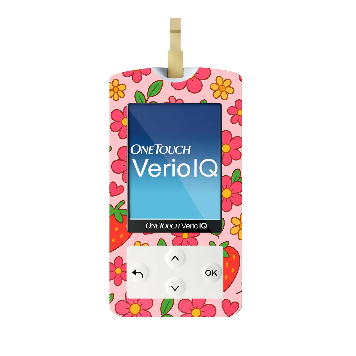 Strawberry Garden OneTouch Verio IQ Glucometer Sticker - Pump Peelz
