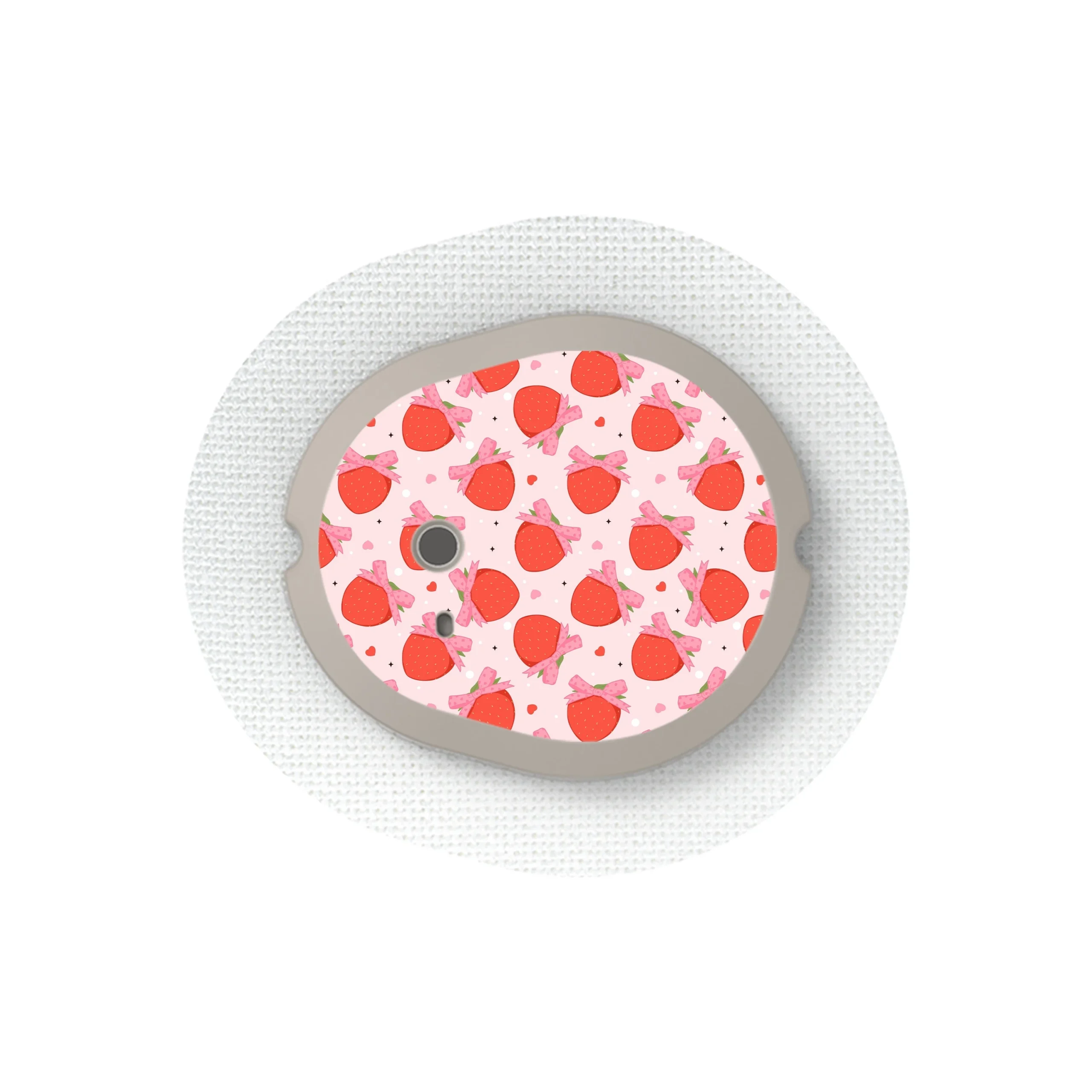 Strawberry Kisses Dexcom G7 and Stelo Transmitter Sticker - Pump Peelz