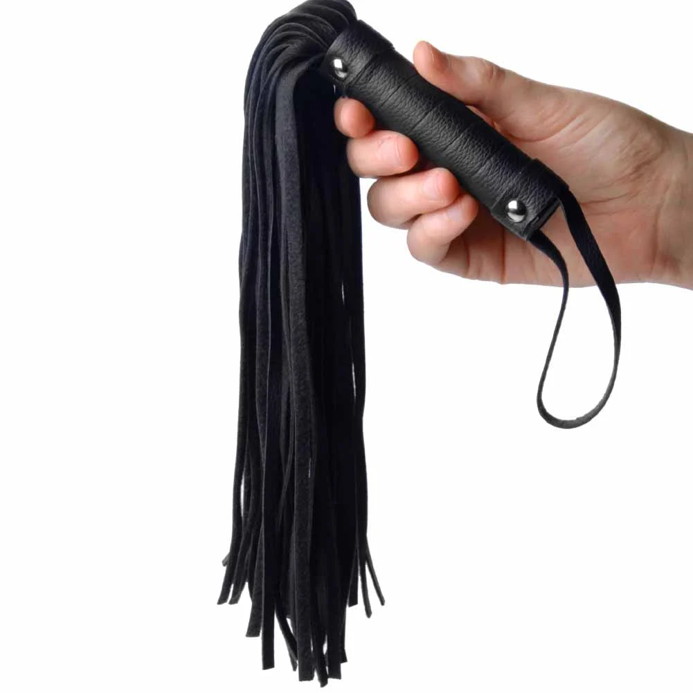 Strict Leather Pleather Pleasure Mini Flogger, 13.5", Black