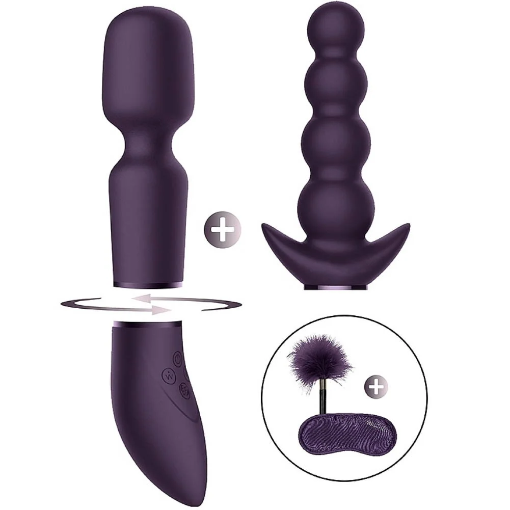 Switch Pleasure Kit No 3 Vibrator with Clitoral Wand and Beads Attachments, Purple