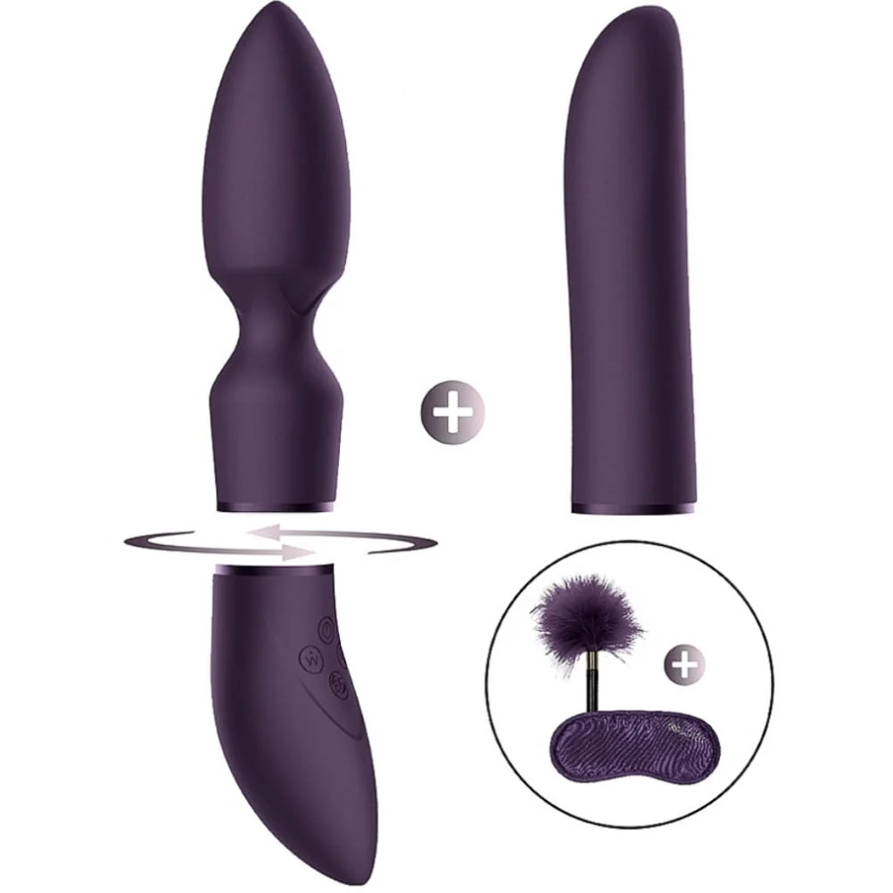 Switch Pleasure Kit No 4 Vibrator with Clitoral and Classic Attachments, Purple