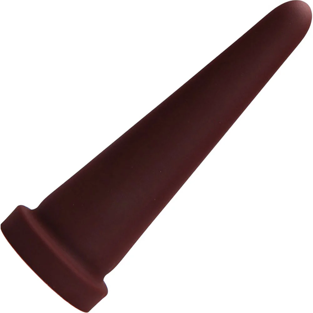 Tantus Cone Firm Silicone Butt Plug, 8", Oxblood