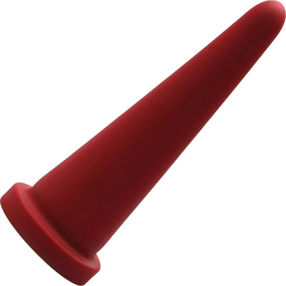 Tantus Cone Soft Silicone Butt Plug, 8", True Blood Red