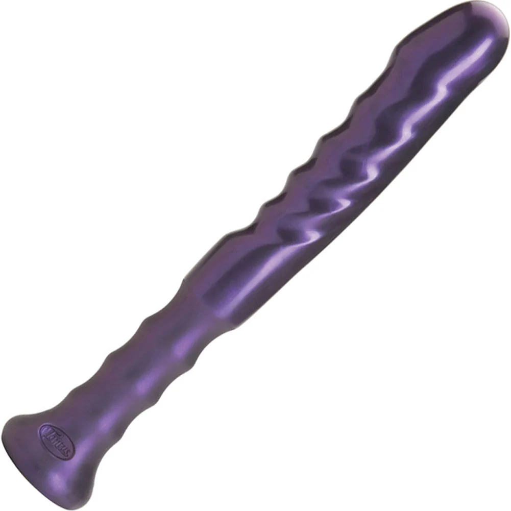Tantus Echo Handle Firm Silicone Dong, 7", Midnight Purple