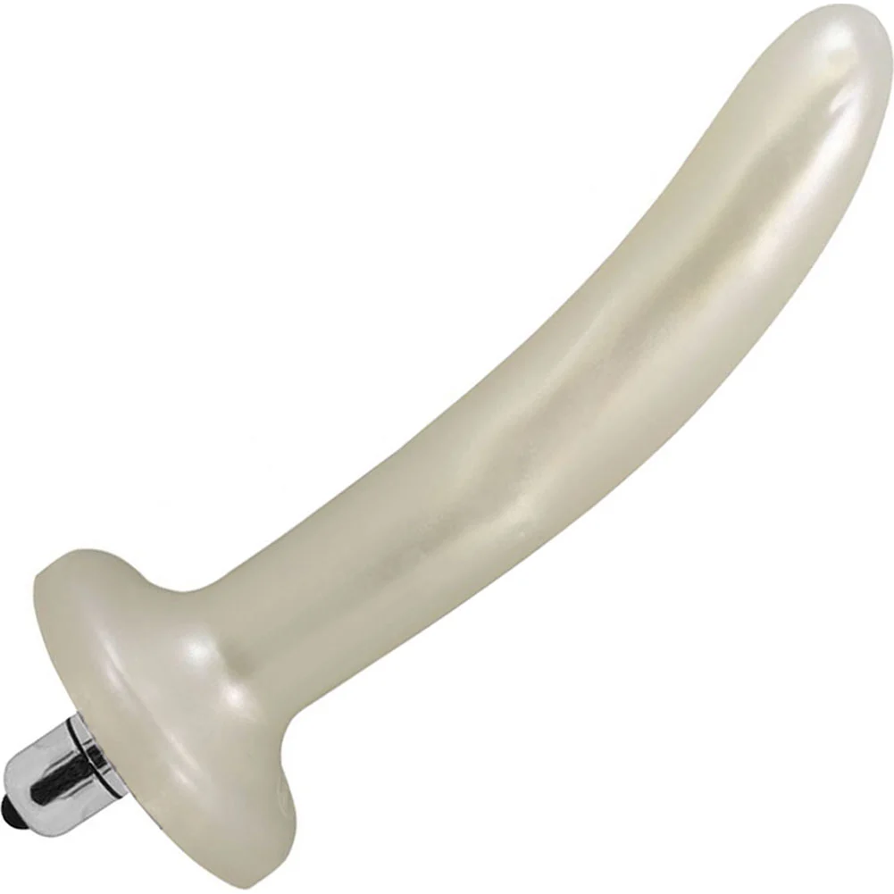Tantus Leisure Smooth Silicone Vibrating Dildo, 7", Pearl White