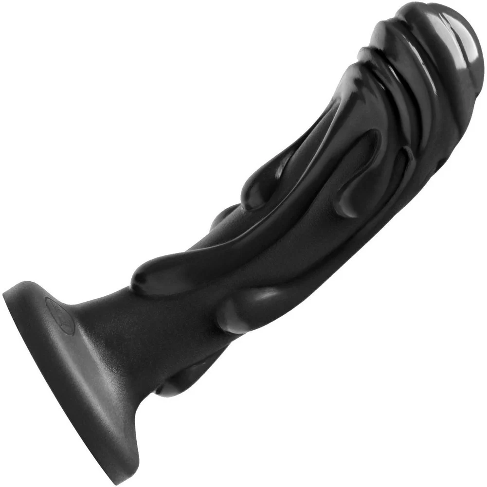 Tantus Magma Dripping Silicone Dildo, 7", Black