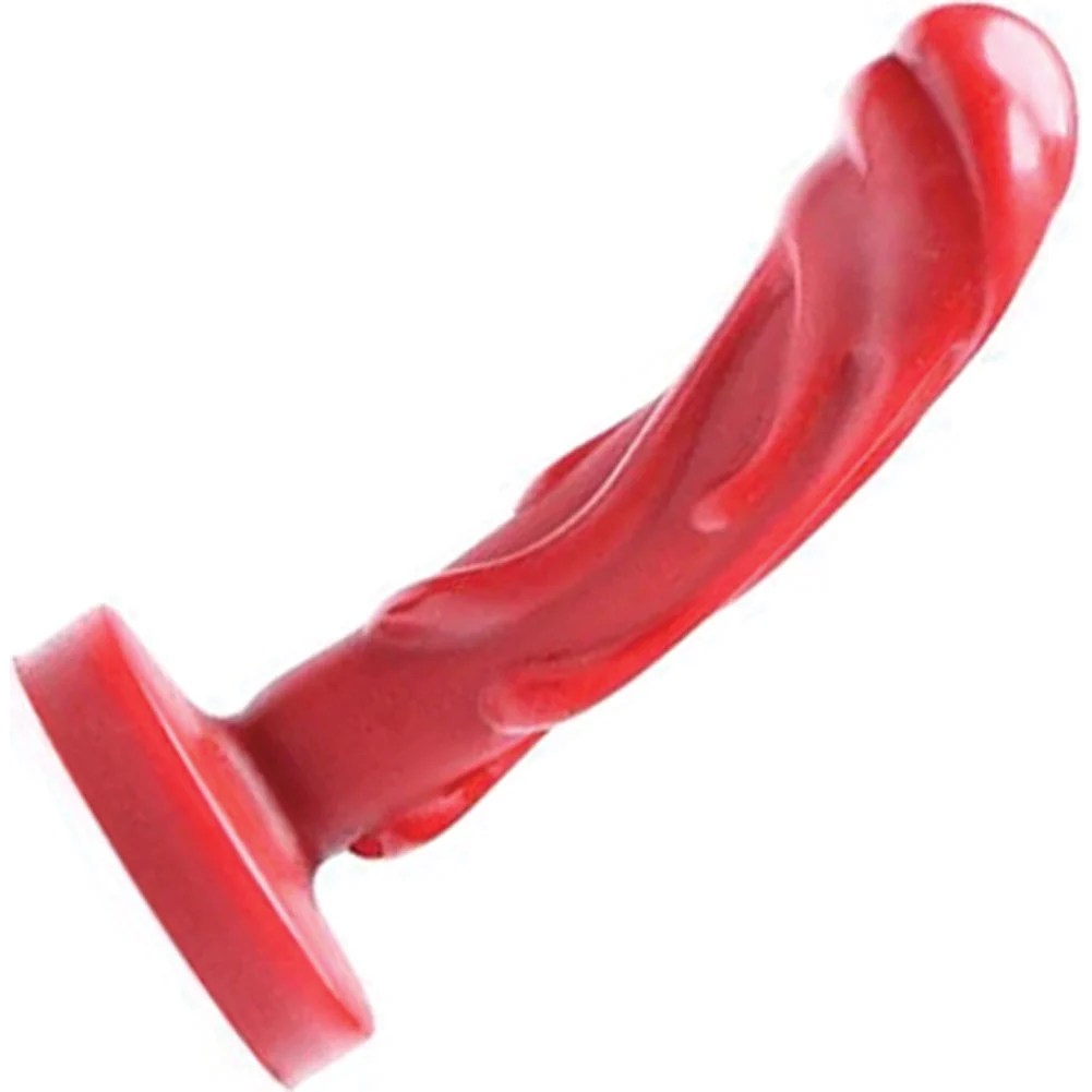 Tantus Mini Magma Dripping Silicone Dildo, 5", Red