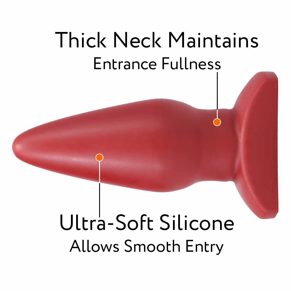 Tantus Ringo Soft Silicone Butt Plug, 5.5", Crimson