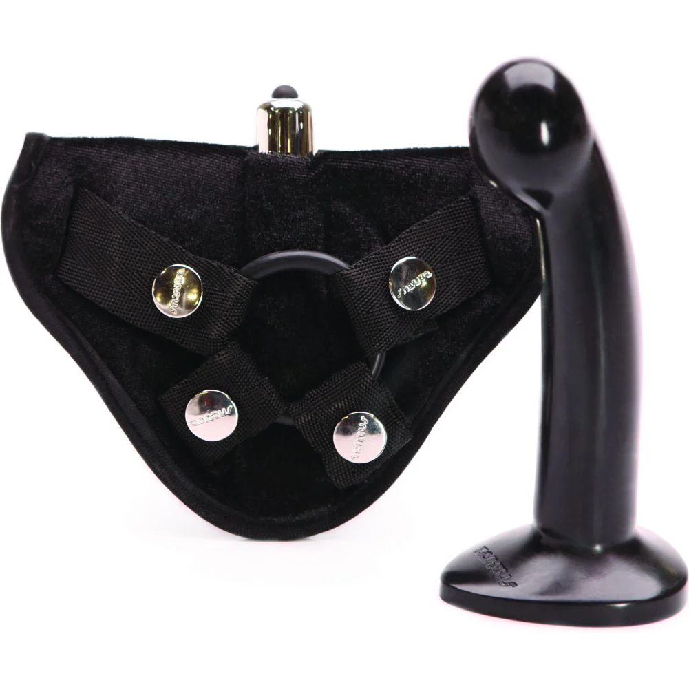 Tantus Sport Kit Vibrating Strap-On Harness with 6" Silicone Dong, Black