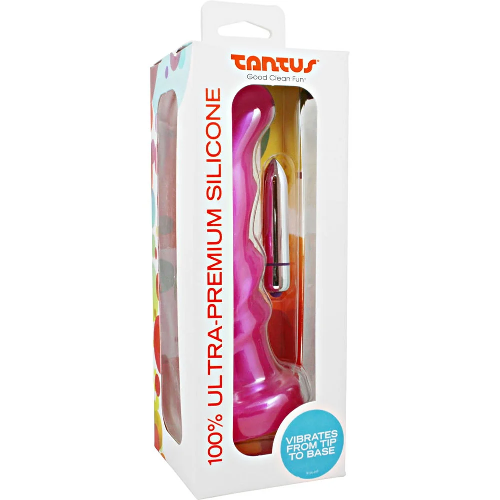 Tantus Tsunami Silicone G-Spot Vibrating Dong, 7.25", Pink
