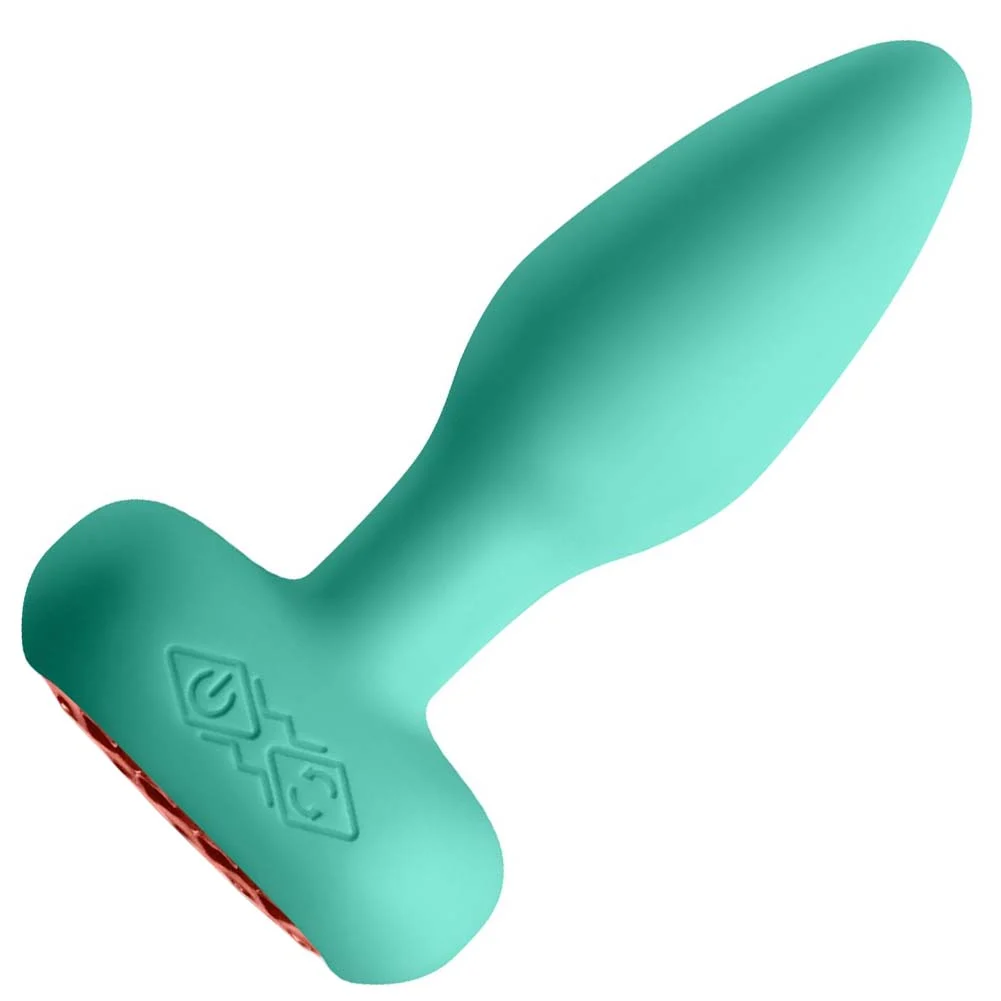 Techno Prism Rechargeable Rotating App Controlled Anal Plug, 4.5", Teal
