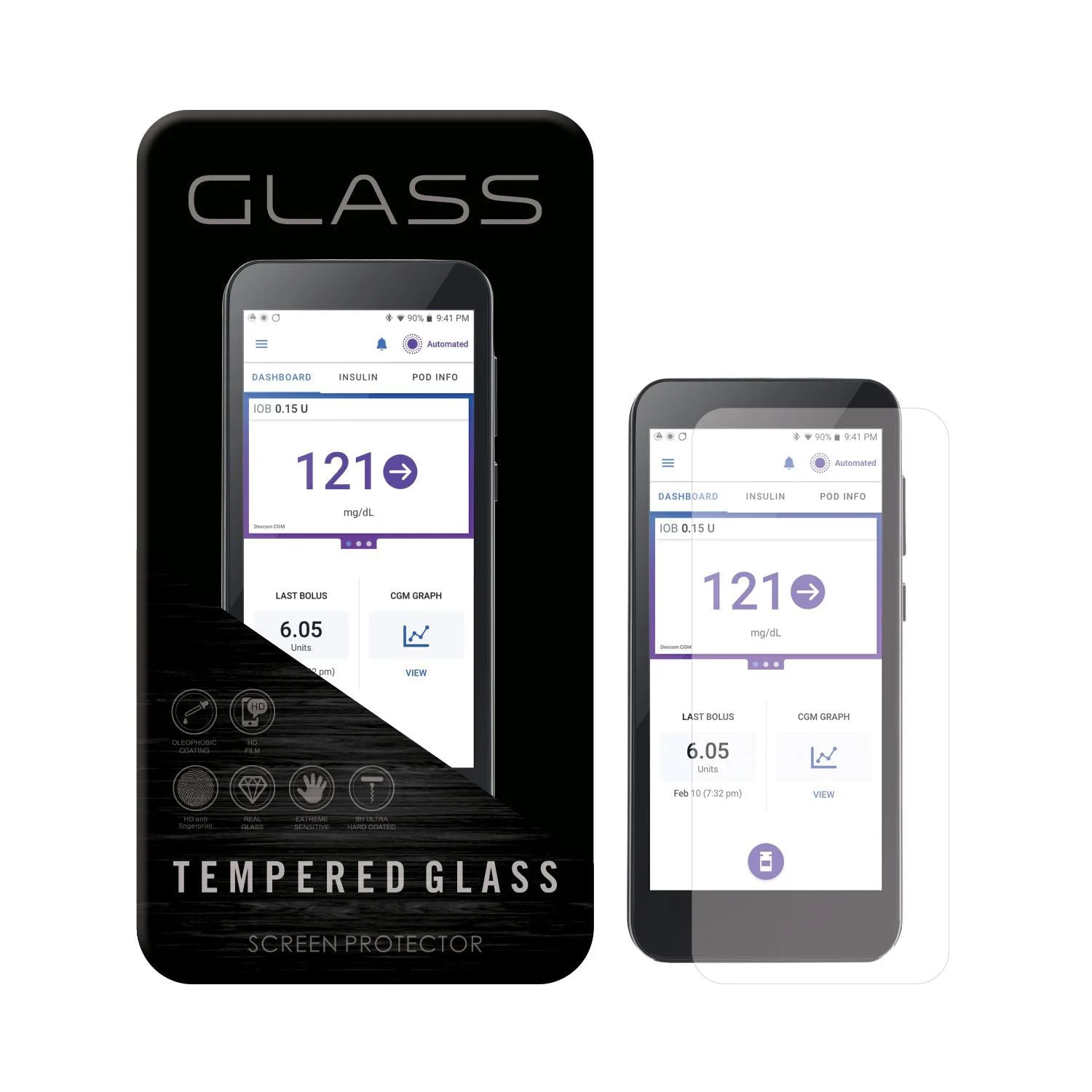 Tempered Glass Screen Protector for Omnipod 5 Controller – Pump Peelz