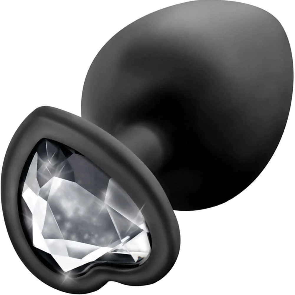 Temptasia Bling Tapered Silicone Butt Plug, 3.75", Black