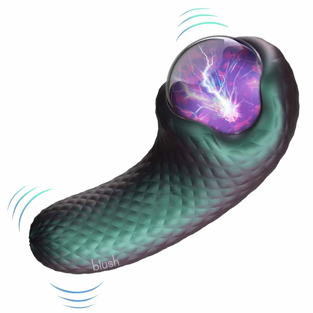 Temptasia Enchanted Serpent Pulse Vibrator with Plasma Globe, 5.5", Dark Millenia