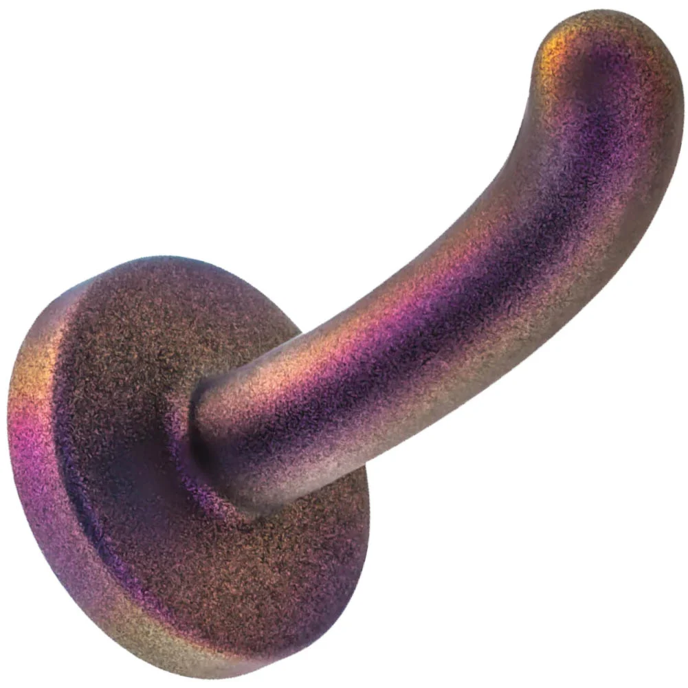 Temptasia Surrender Peg Beginner Silicone Dildo, 4.75", Metallic Purple