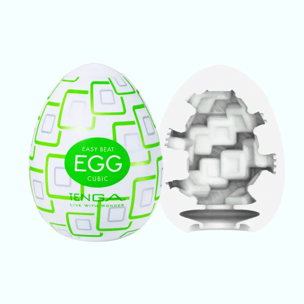 Tenga Egg Cubic Texture Stretchy Disposable Travel Sized Masturbation Sleeve