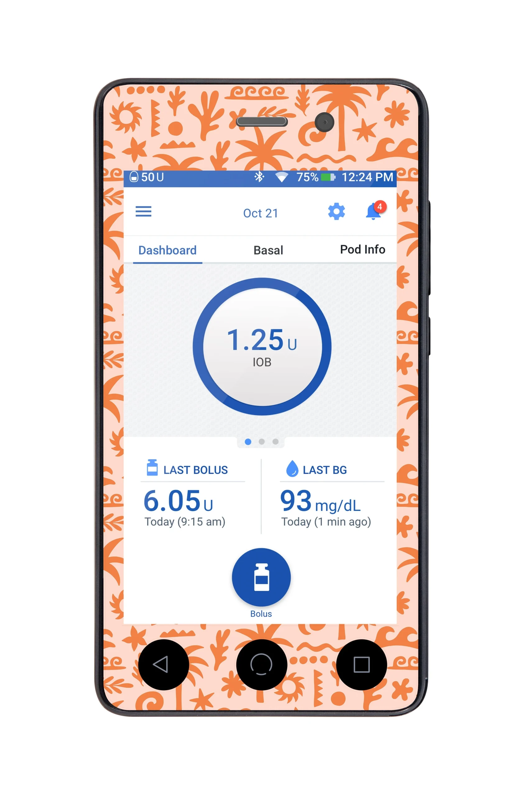 Terracotta Tides Sticker for Omnipod DASH PDM – Pump Peelz