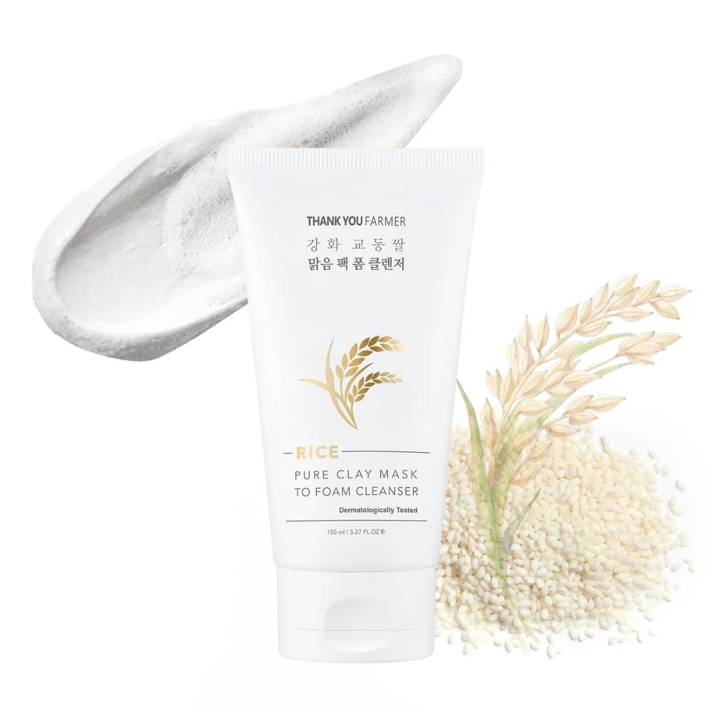 Thank you Farmer Rice Pure Clay Mask to Foam Cleanser