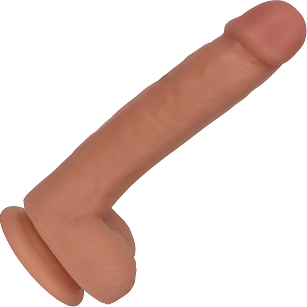 Thinz Slim Dong with Balls and Suction Base, 7", Vanilla
