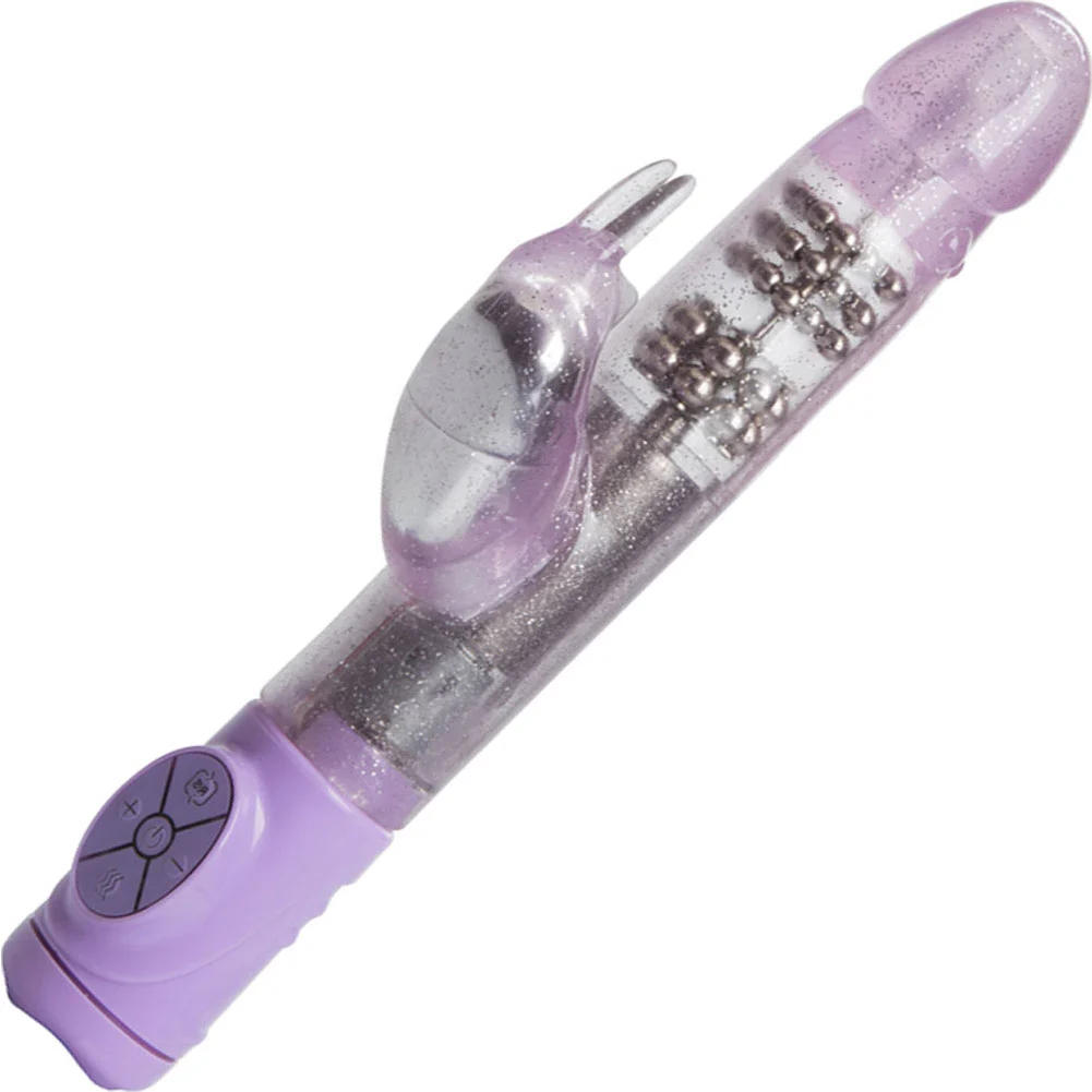 Thrusting Jack Rabbit Female Vibrator, 11.25", Purple