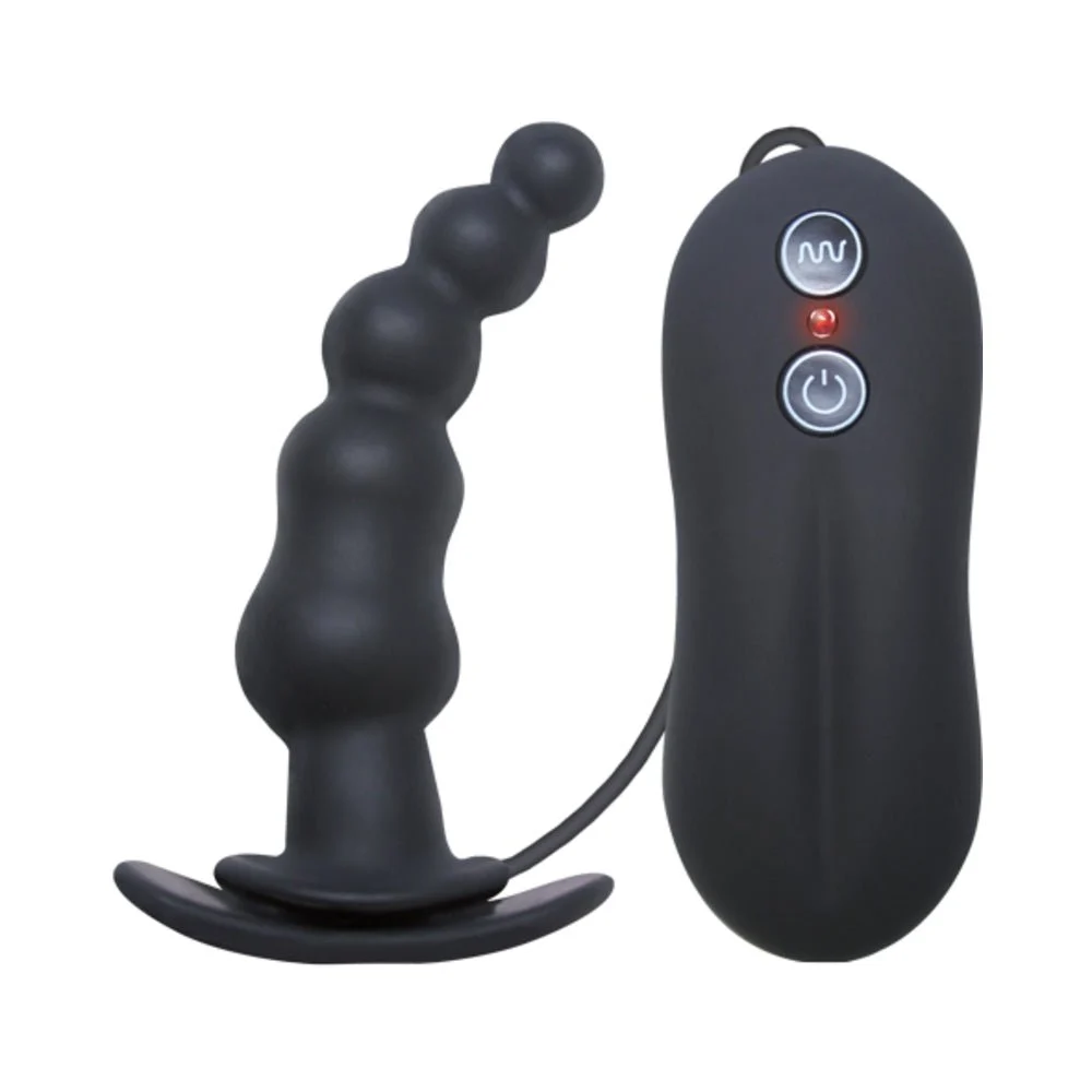 Tinglers 1 Vibrating Butt Plug, Black and Pink