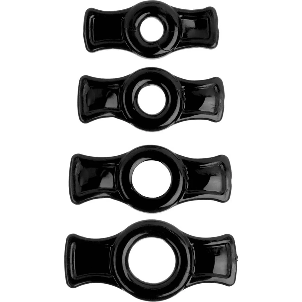 TitanMen Ultra Stretchy Penis Ring Set, Black