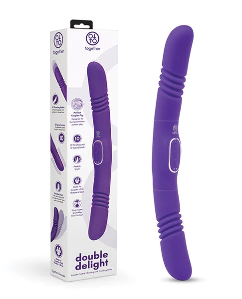 Together Double Delight Double-ended Vibrating & Thrusting Vibrator - Purple