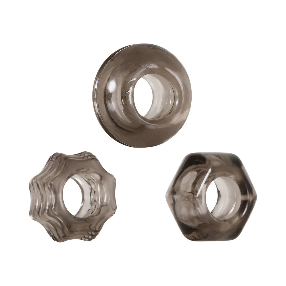 Triple Thick Cock Ring Trio Smoke