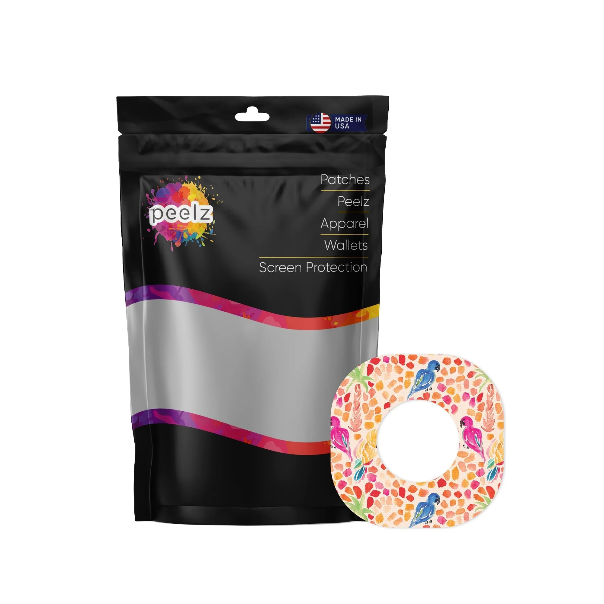 Tropical Watercolor Dexcom G7 and Stelo Patch Tape - Pump Peelz
