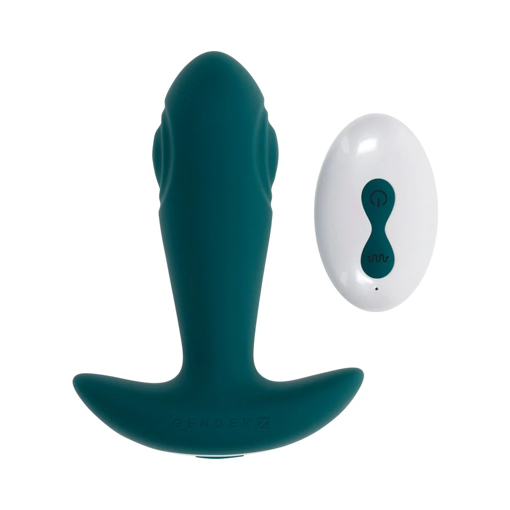 Tunnel Tapper Vibrating Anal Plug with Remote, Teal
