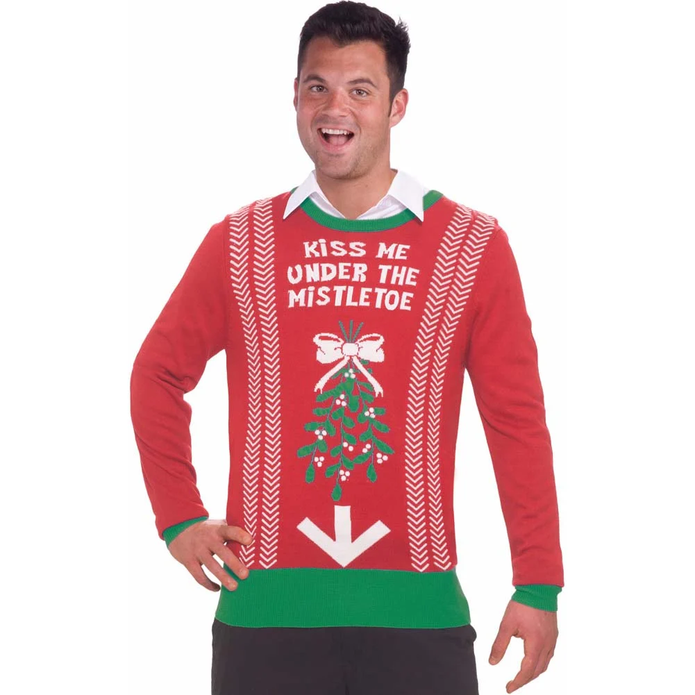 Ugly Christmas Sweater, Extra Large, Kiss Me Under the Mistletoe
