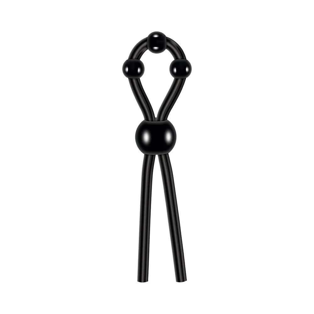 Ultimate Silicone Lasso Cock Ring Black