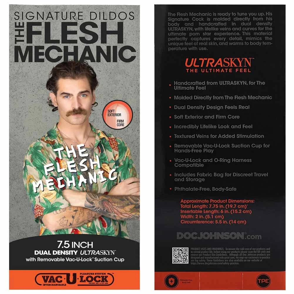 UltraSKYN Vac-U-Lock Dong, 7.5", Flesh Mechanic