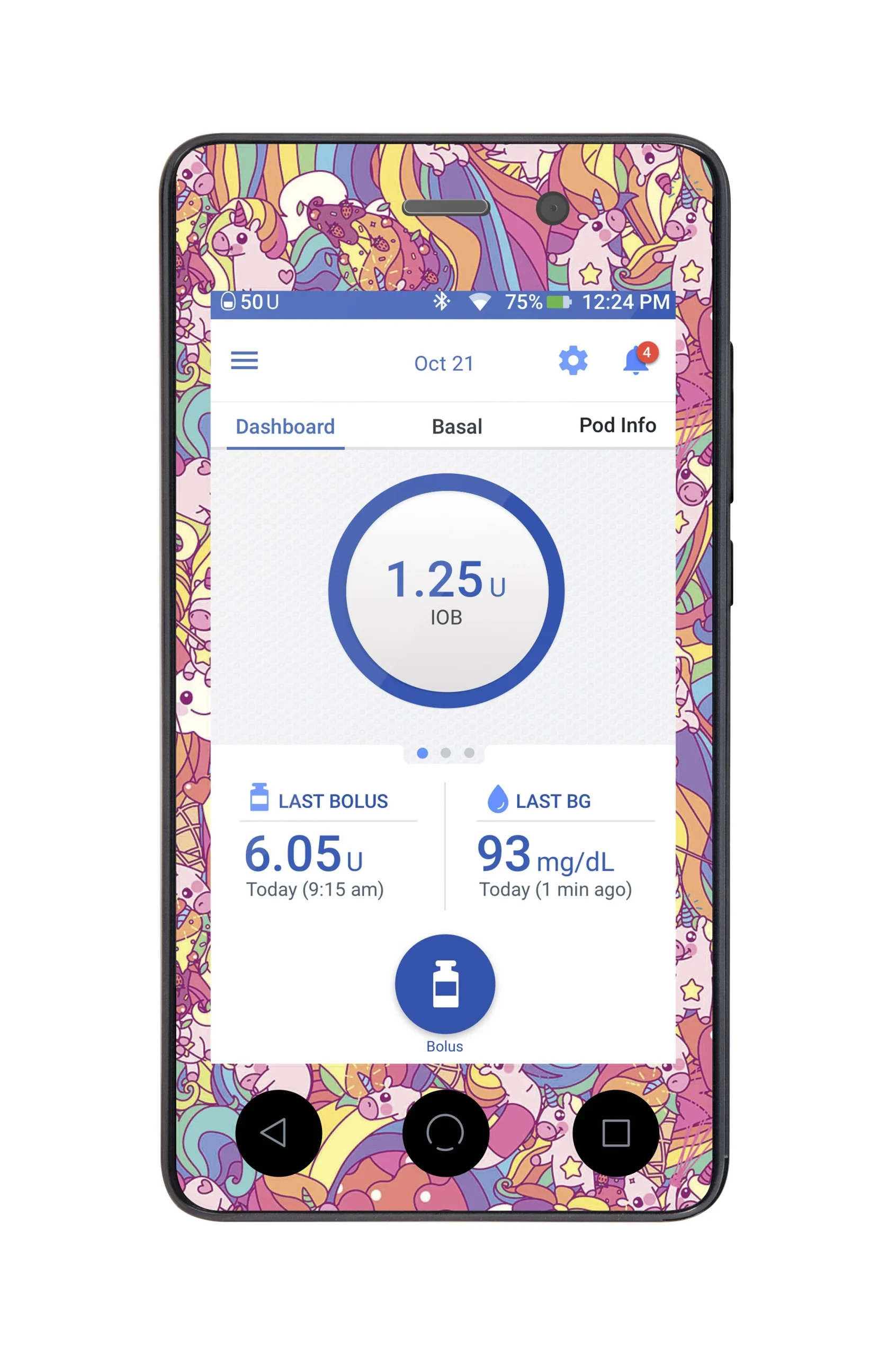 Unicorn Swirls Sticker for Omnipod DASH PDM – Pump Peelz