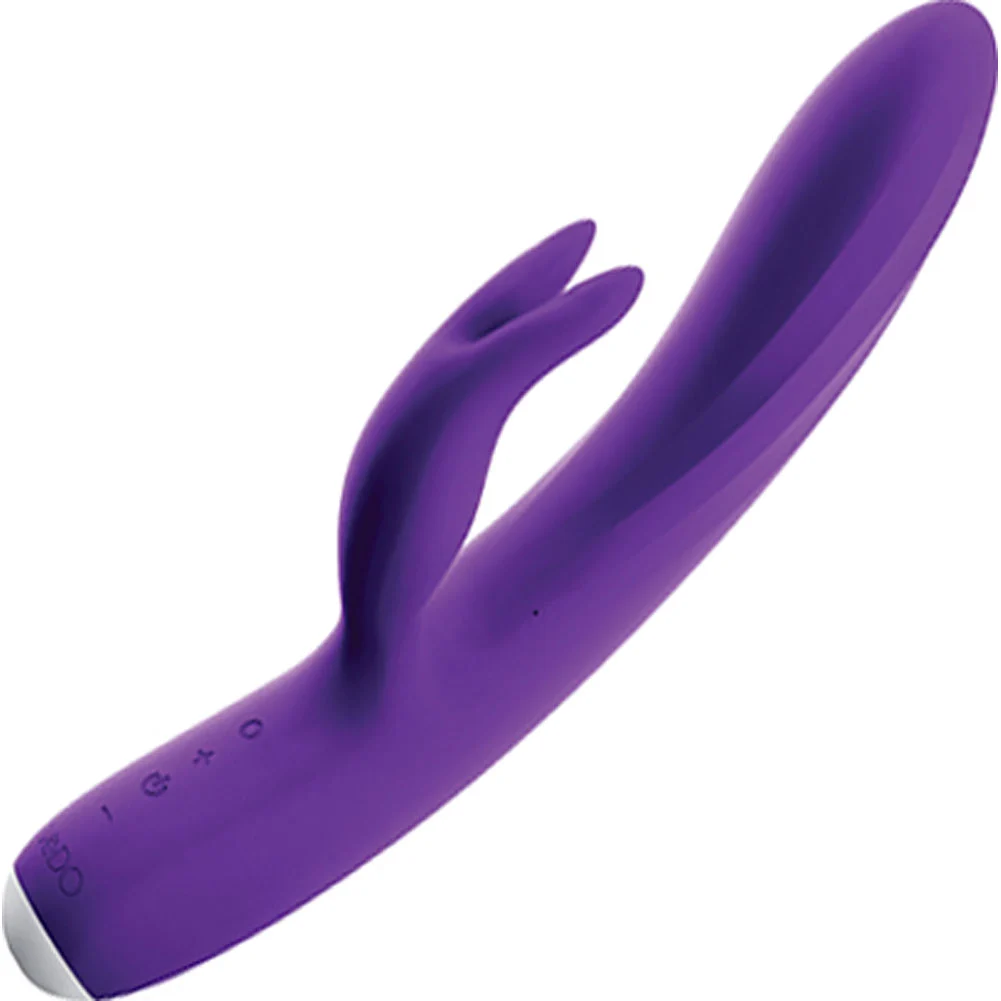 VeDO Thumper Bunny Rechargeable Dual Vibrator, 10", Deep Purple