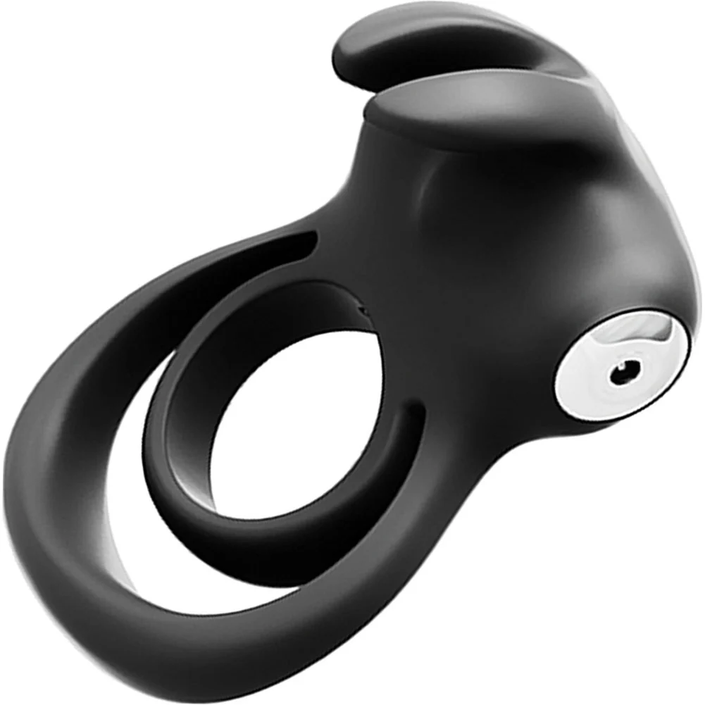 VeDo Thunder Bunny Rechargeable Dual Penis Ring, Black