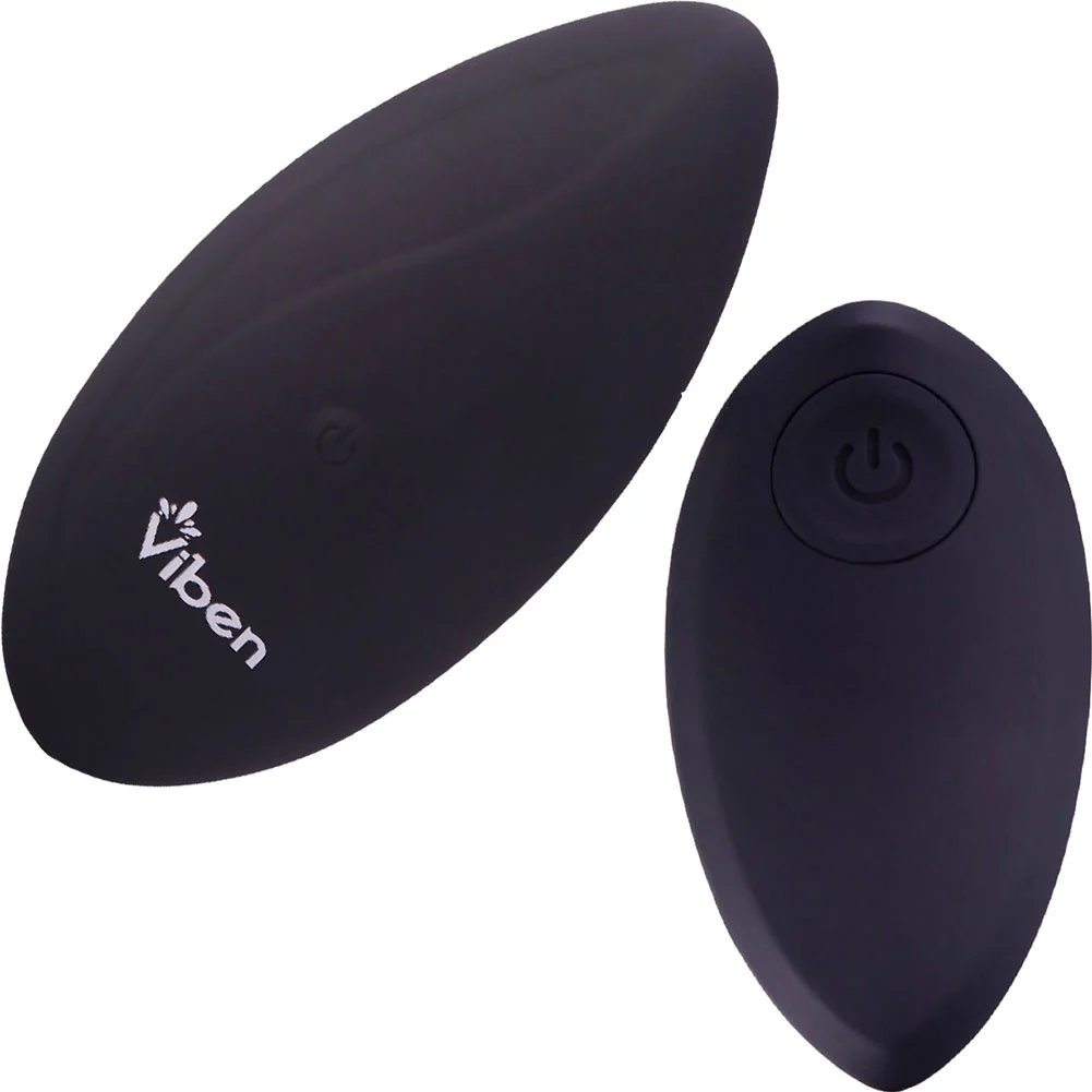 Viben Racy Remote Controlled 10 Function Panty Vibrator, 3.75", Black