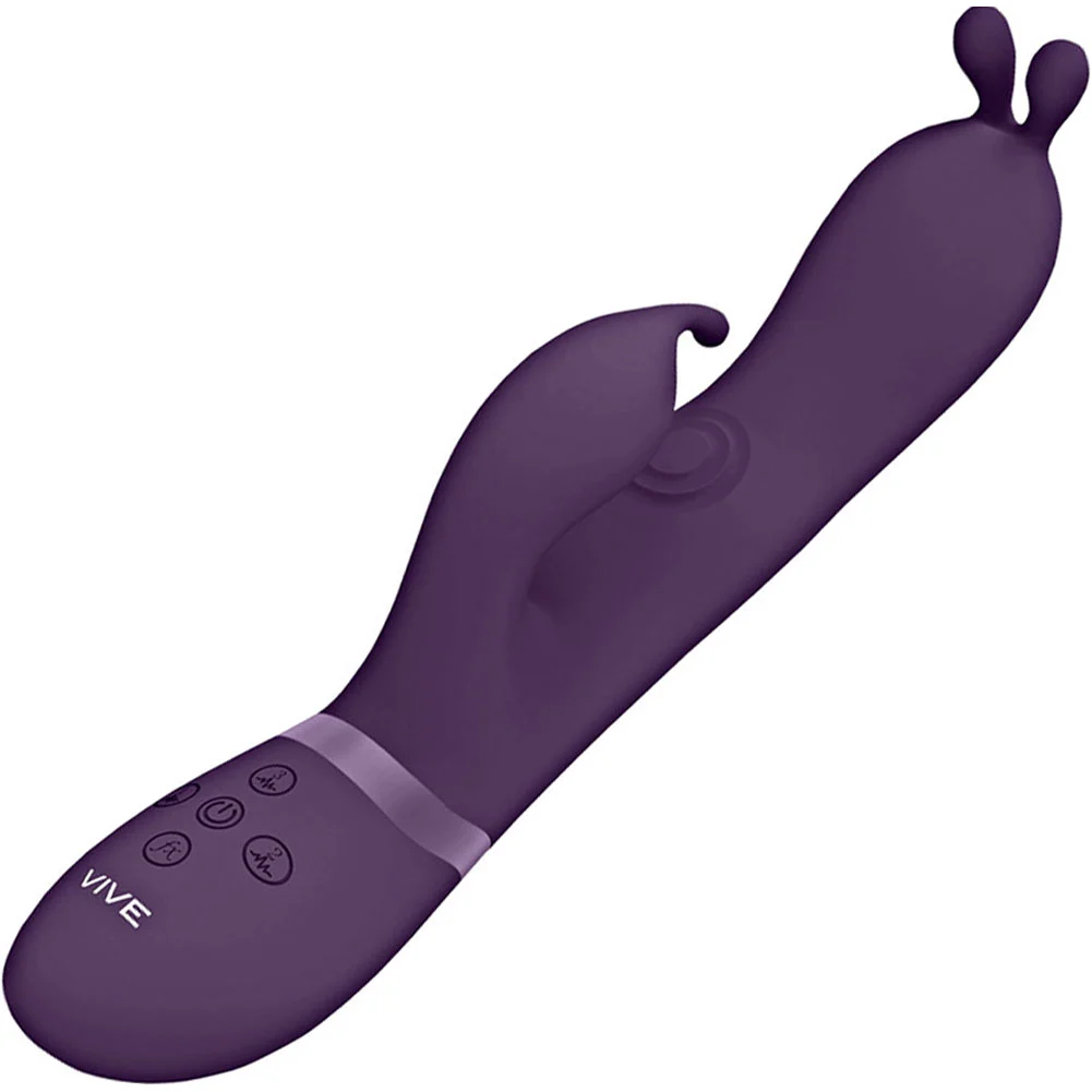 Vive GADA Triple Action Vibrating Rabbit with Pulse Wave Shaft, 8.98", Purple