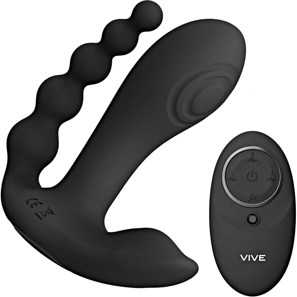 Vive KATA Triple Motor Remote-Controlled Hands-Free Vibrator, 4.72", Black