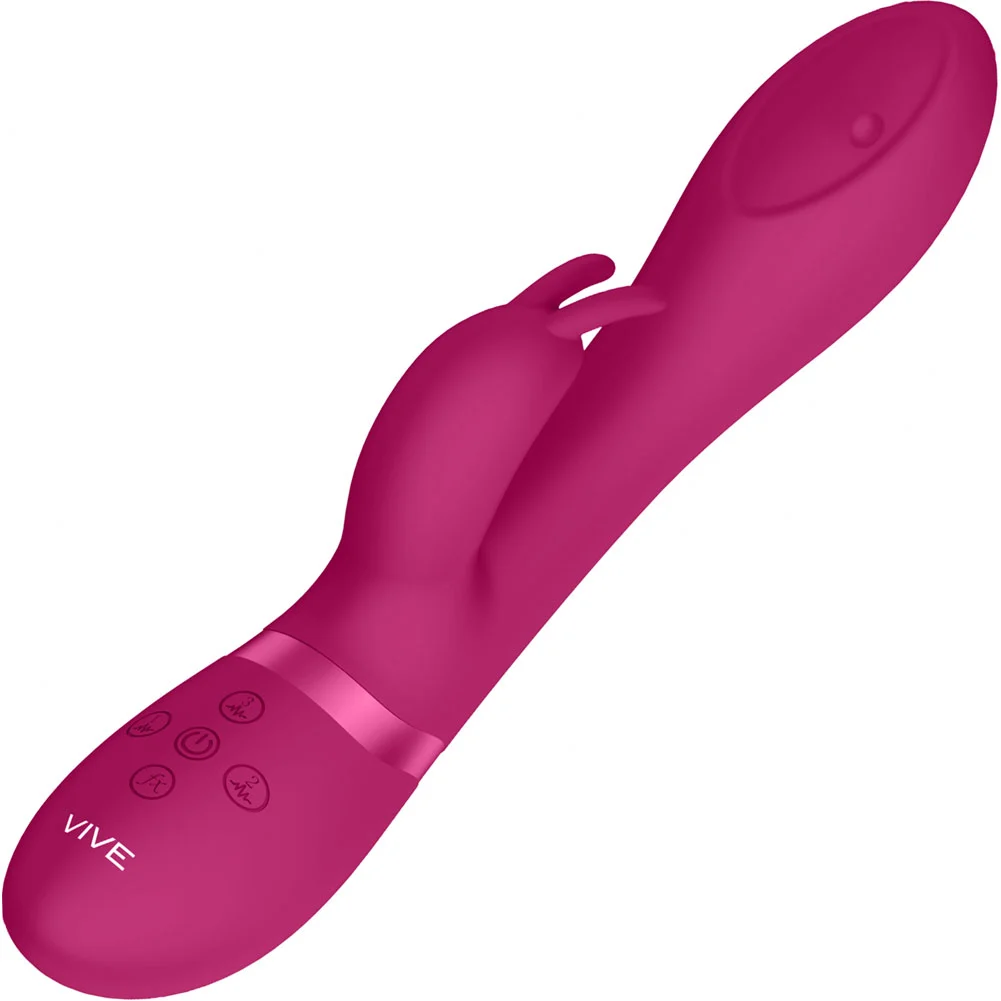 Vive MIRA Triple Action 360 Degrees Spinning G-Spot Rabbit Vibrator, 8.6", Pink