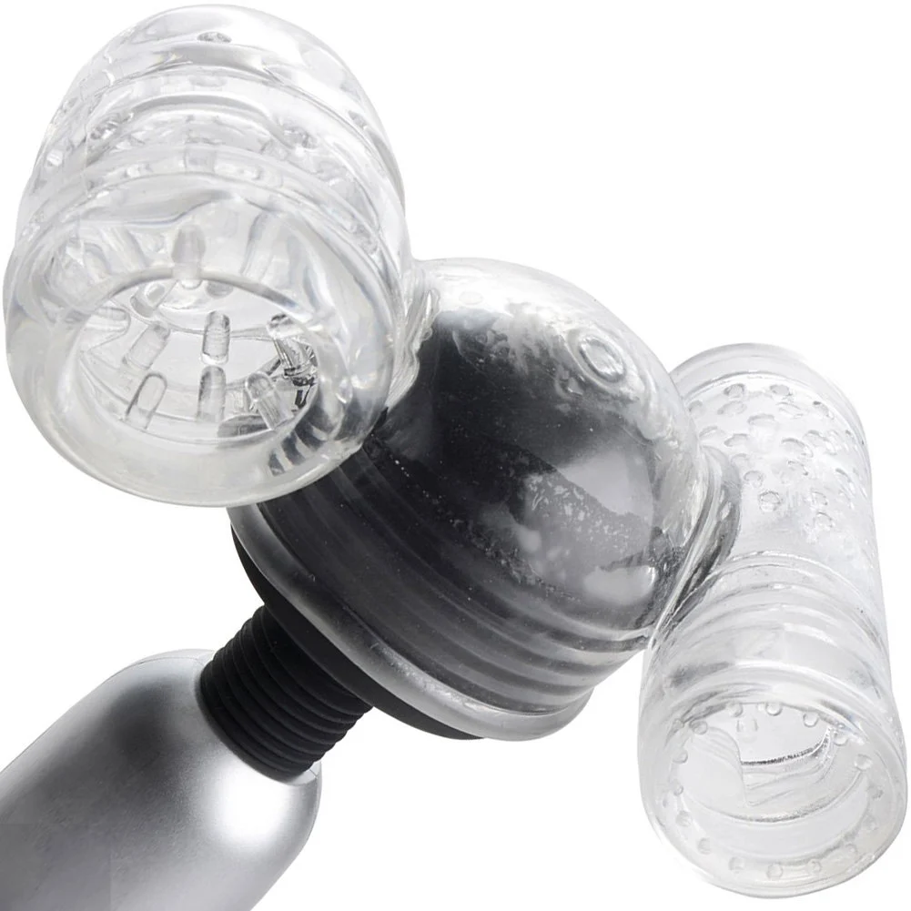 Wand Essentials Twin Turbo Strokers Attachment, 3.75", Clear