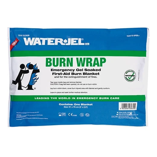 Water Jel First Responder Fire Blanket (Burn Wrap) in orange canister - 3" x 2.5"(4 Blankets/Case)