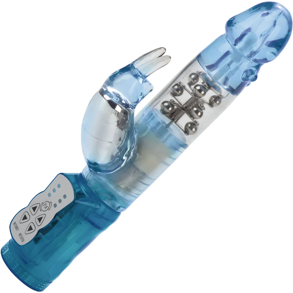 Waterproof Jack Rabbit Jelly Vibrator, 10", Blue